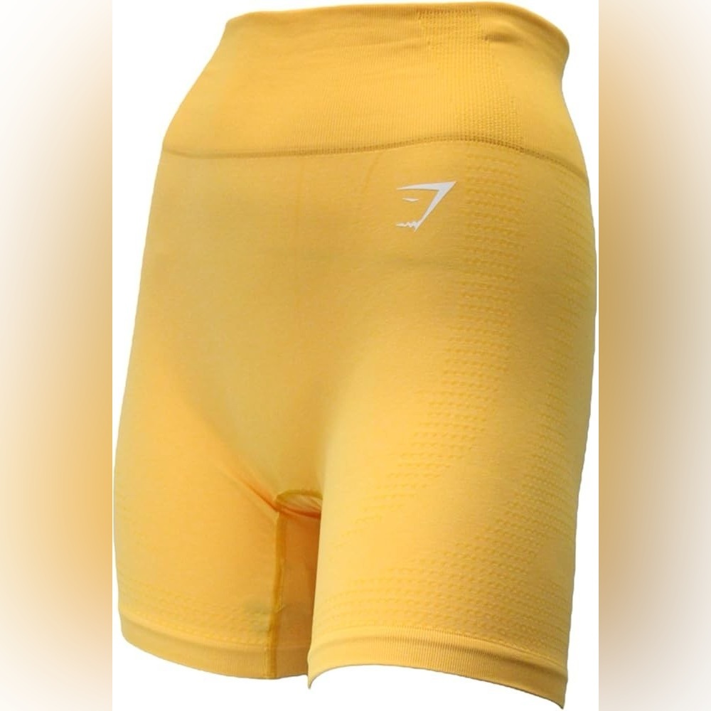 Gymshark Vital Seamless 2.0 Shorts Sunset Yellow Size Medium EUC